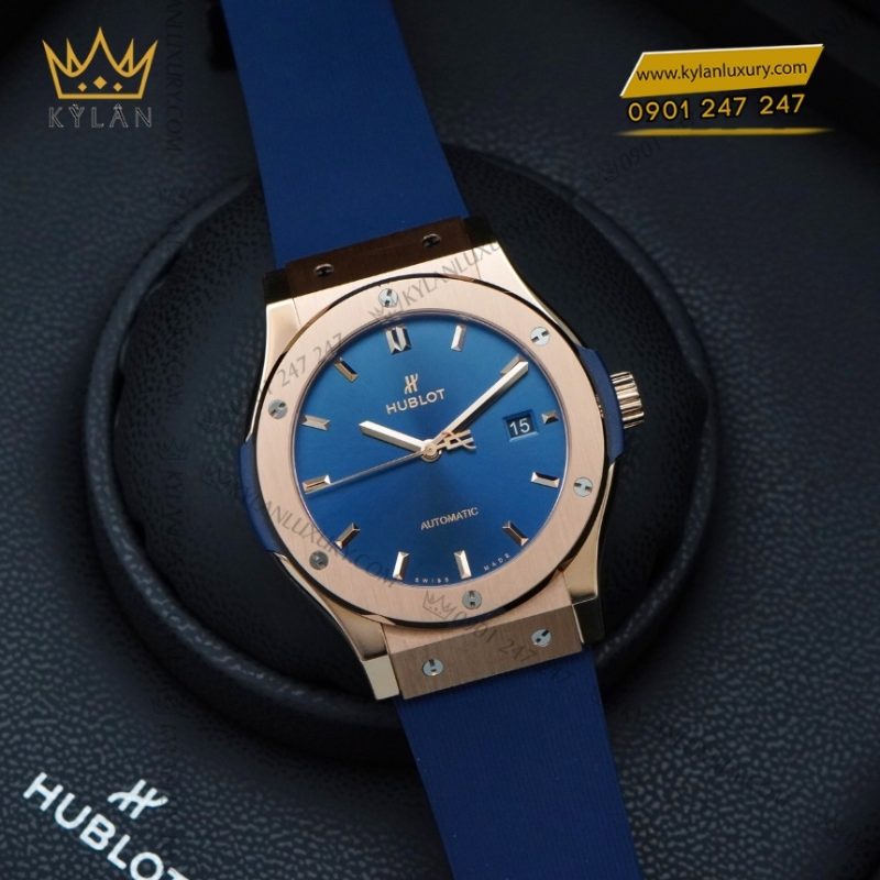 Đồng hồ Hublot Classic Fusion King Gold Blue dây cao su 42mm