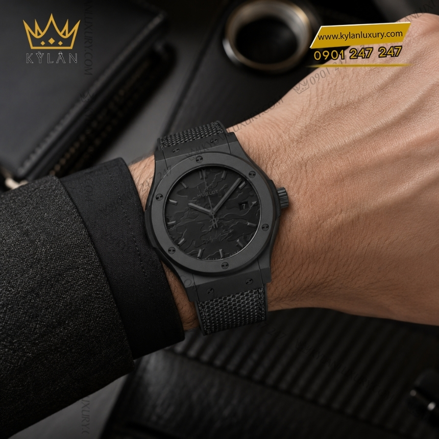 Kỳ Lân Luxury hublot classic fusion yohji yamamoto all black camo 42mm 7 Đồng hồ Hublot Classic Fusion Yohji Yamamoto All Black Camo 42mm