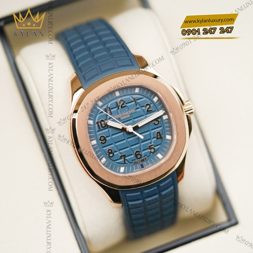 Kỳ Lân Luxury patek philippe aquanaut travel time 5269r 001 2 Đồng hồ Patek Philippe Aquanaut Travel Time mặt xanh xám 5269R-001