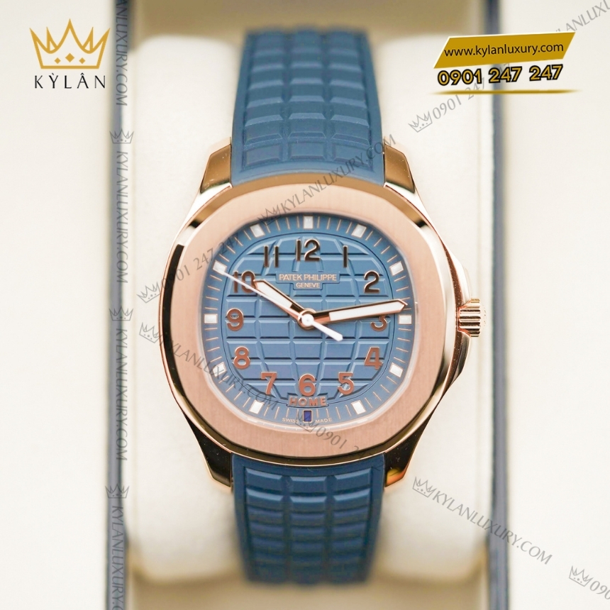Kỳ Lân Luxury patek philippe aquanaut travel time 5269r 001 4 Đồng hồ Patek Philippe Aquanaut Travel Time mặt xanh xám 5269R-001