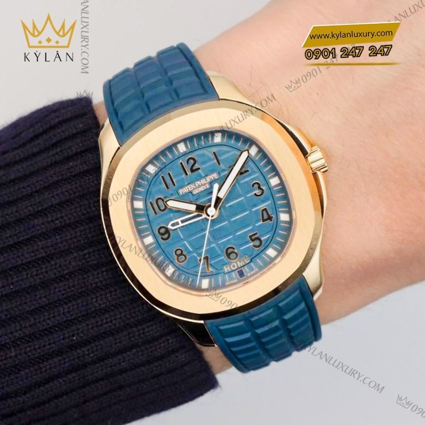 Kỳ Lân Luxury patek philippe aquanaut travel time 5269r 001 6 Đồng hồ Patek Philippe Aquanaut Travel Time mặt xanh xám 5269R-001
