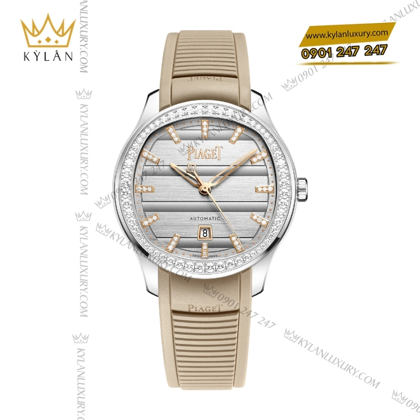 Kỳ Lân Luxury piaget polo 36 thep mat so xam g0a51011 2 Đồng hồ Piaget Polo 36 thép mặt số xám G0A51011
