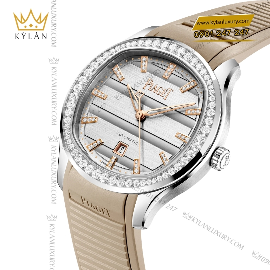 Kỳ Lân Luxury piaget polo 36 thep mat so xam g0a51011 3 Đồng hồ Piaget Polo 36 thép mặt số xám G0A51011