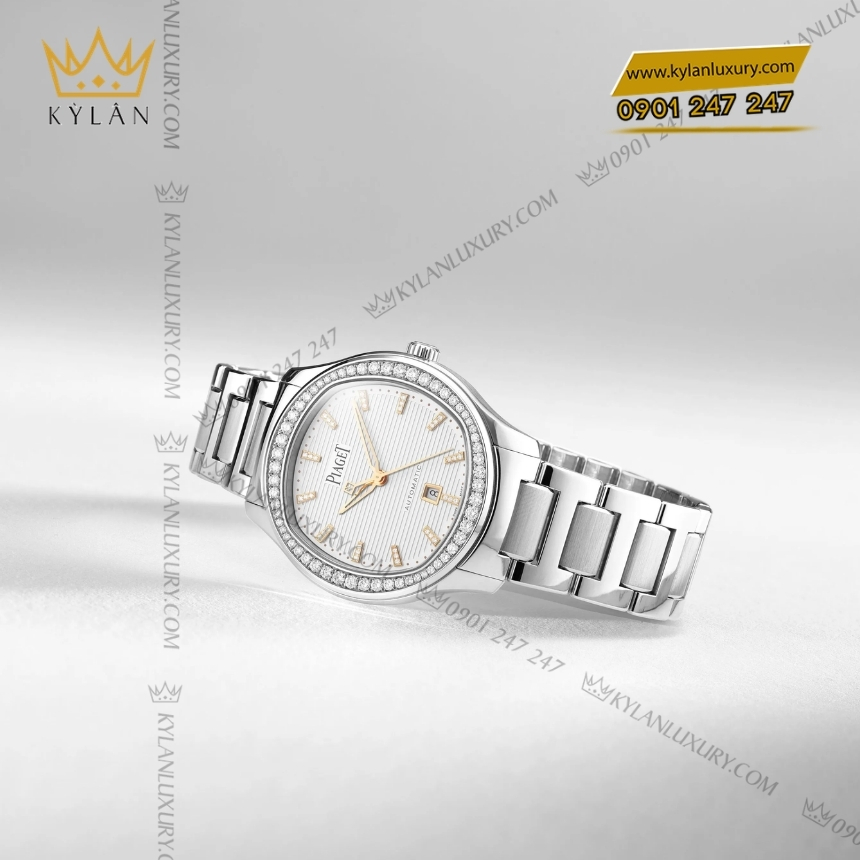 Kỳ Lân Luxury piaget polo g0a46019 thep mat so trang 3 Đồng hồ Piaget Polo 36 thép mặt số trắng G0A46019