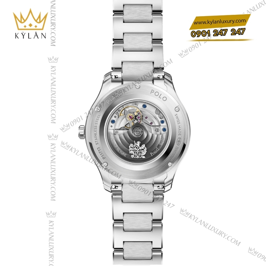 Kỳ Lân Luxury piaget polo g0a46019 thep mat so trang 5 Đồng hồ Piaget Polo 36 thép mặt số trắng G0A46019