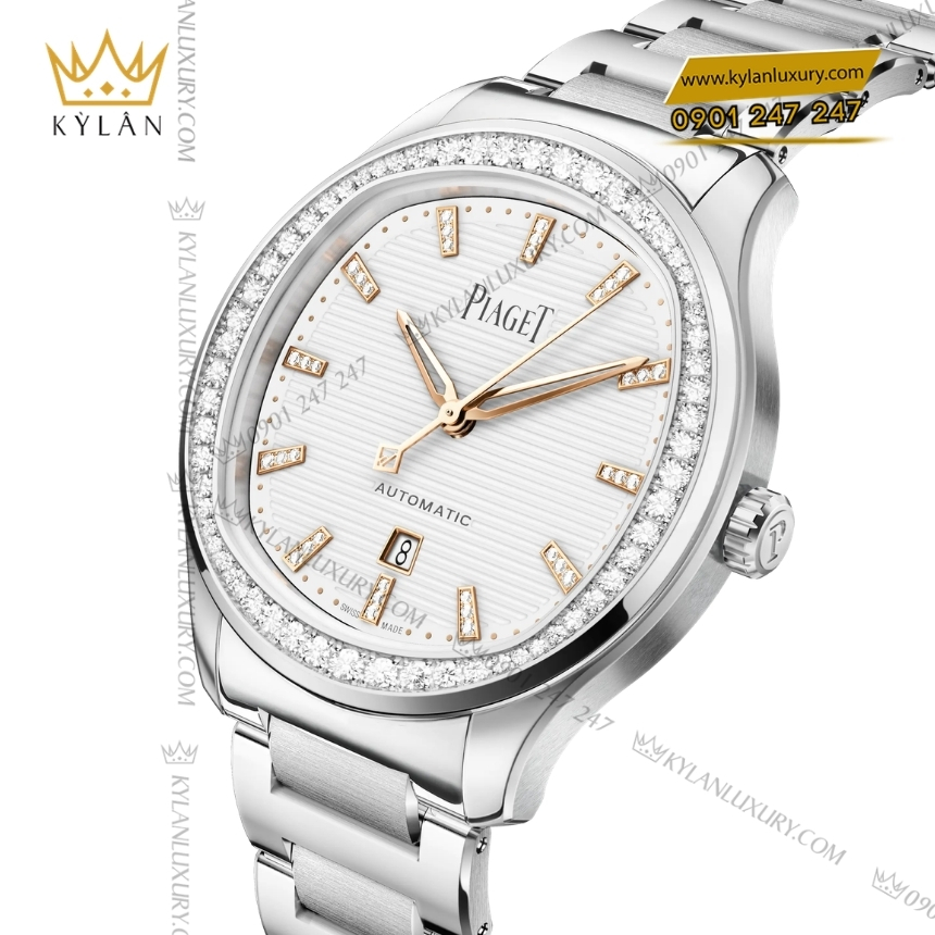 Kỳ Lân Luxury piaget polo g0a46019 thep mat so trang 6 Đồng hồ Piaget Polo 36 thép mặt số trắng G0A46019