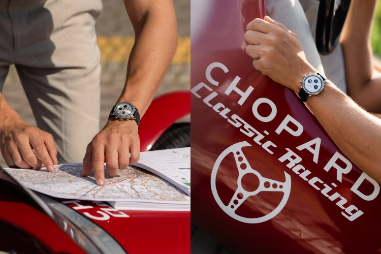 Vì sao Chopard sử dụng dây đeo họa tiết lốp xe trên Mille Miglia? 2 Điểm nhấn của bộ sưu tập là dây đeo lấy cảm hứng từ lốp xe và tinh thần motorsport.