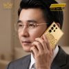 Điện thoại Samsung Galaxy S26 Ultra custom vàng họa tiết mặt hổ đính kim cương