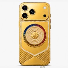 Điện thoại iPhone 17 Pro Max custom vàng đính kim cương và đá quý