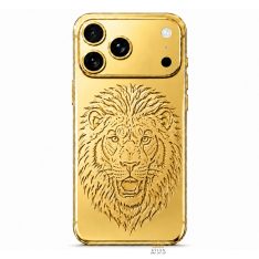 Điện thoại iPhone 17 Pro Max custom vàng họa tiết mặt sư tử
