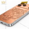 Điện thoại iPhone 17 Pro Max custom vàng hồng họa tiết mặt hổ