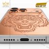 Điện thoại iPhone 17 Pro Max custom vàng hồng họa tiết mặt hổ