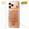 Điện thoại iPhone 17 Pro Max custom vàng hồng họa tiết mặt hổ