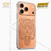 Điện thoại iPhone 17 Pro Max custom vàng hồng họa tiết mặt hổ