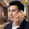 Điện thoại iPhone 17 Pro Max custom vàng hồng họa tiết mặt hổ