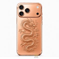 Điện thoại iPhone 17 Pro Max custom vàng hồng họa tiết rồng
