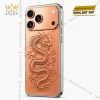 Điện thoại iPhone 17 Pro Max custom vàng hồng họa tiết rồng
