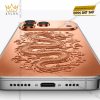 Điện thoại iPhone 17 Pro Max custom vàng hồng họa tiết rồng