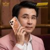 Điện thoại iPhone 17 Pro Max custom vàng hồng họa tiết rồng