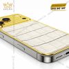 Điện thoại iPhone 17 Pro Max vàng Au750 bọc da cá sấu
