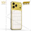 Điện thoại iPhone 17 Pro Max vàng Au750 bọc da cá sấu