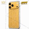 Điện thoại iPhone 17 Pro Max vàng Au750 họa tiết cánh lá đính kim cương