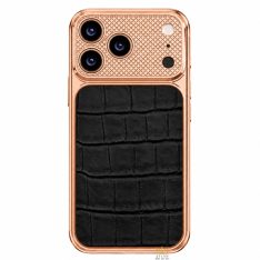 Điện thoại iPhone 17 Pro Max vàng hồng Au750 bọc da cá sấu