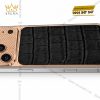 Điện thoại iPhone 17 Pro Max vàng hồng Au750 bọc da cá sấu