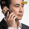 Điện thoại iPhone 17 Pro Max vàng hồng Au750 bọc da cá sấu