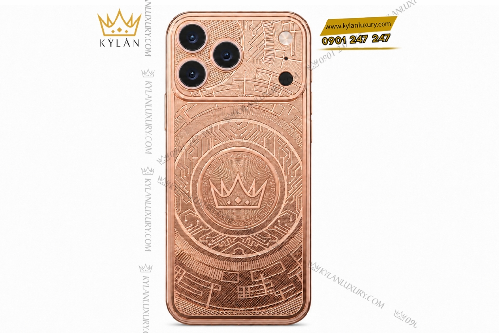 Điện thoại iPhone 17 Pro Max vàng hồng nguyên khối họa tiết logo vương miện Kỳ Lân 8 Kỳ Lân Luxury Dien thoai iPhone 17 Pro Max vang hong nguyen khoi hoa tiet logo vuong mien Ky Lan 2 Điện thoại iPhone 17 Pro Max vàng hồng nguyên khối họa tiết logo vương miện Kỳ Lân
