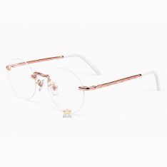Mắt kính gọng tròn vàng hồng Au750 không viền