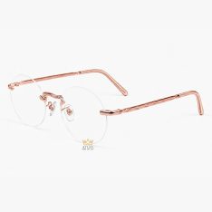 Mắt kính gọng tròn vàng hồng Au750 không viền