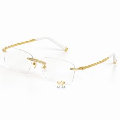 Mắt kính vàng Au750 đính kim cương