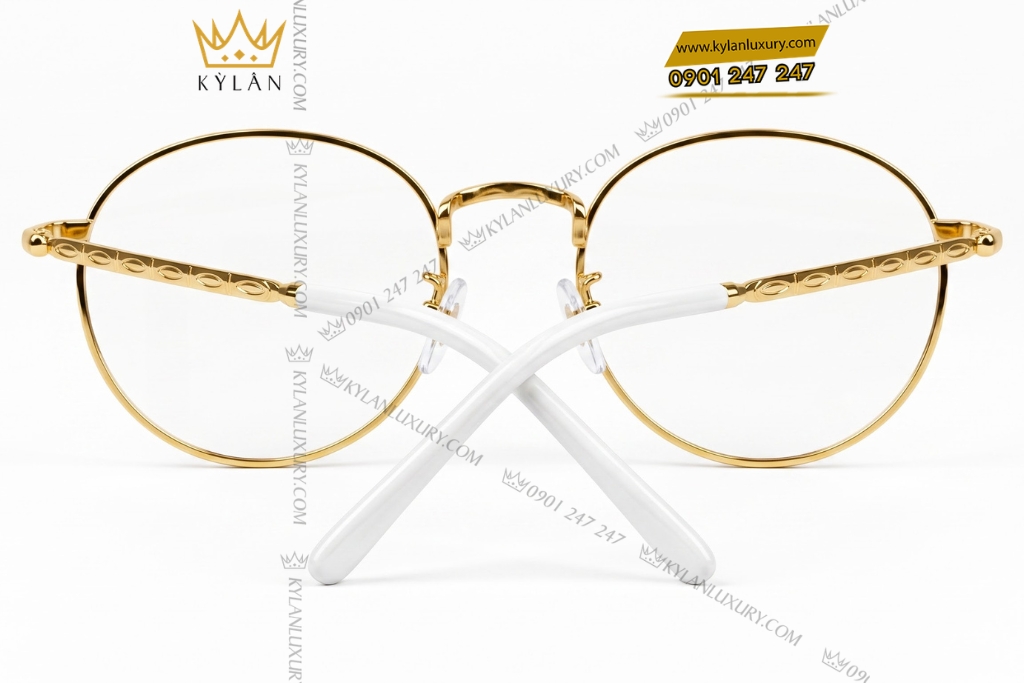 Mắt kính vàng Au750 gọng tròn 12 Kỳ Lân Luxury Mat kinh vang Au750 gong tron 6 1 Mắt kính vàng Au750 gọng tròn