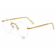 Mắt kính vàng Au750 gọng tròn không viền