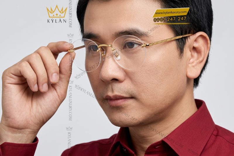 mat-kinh-vang-au750-gong-tron-khong-vien Mắt kính vàng Au750 gọng tròn không viền
