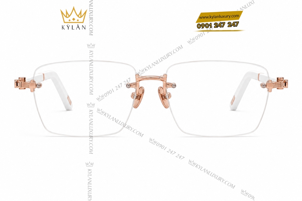 Mắt kính vàng hồng Au750 
