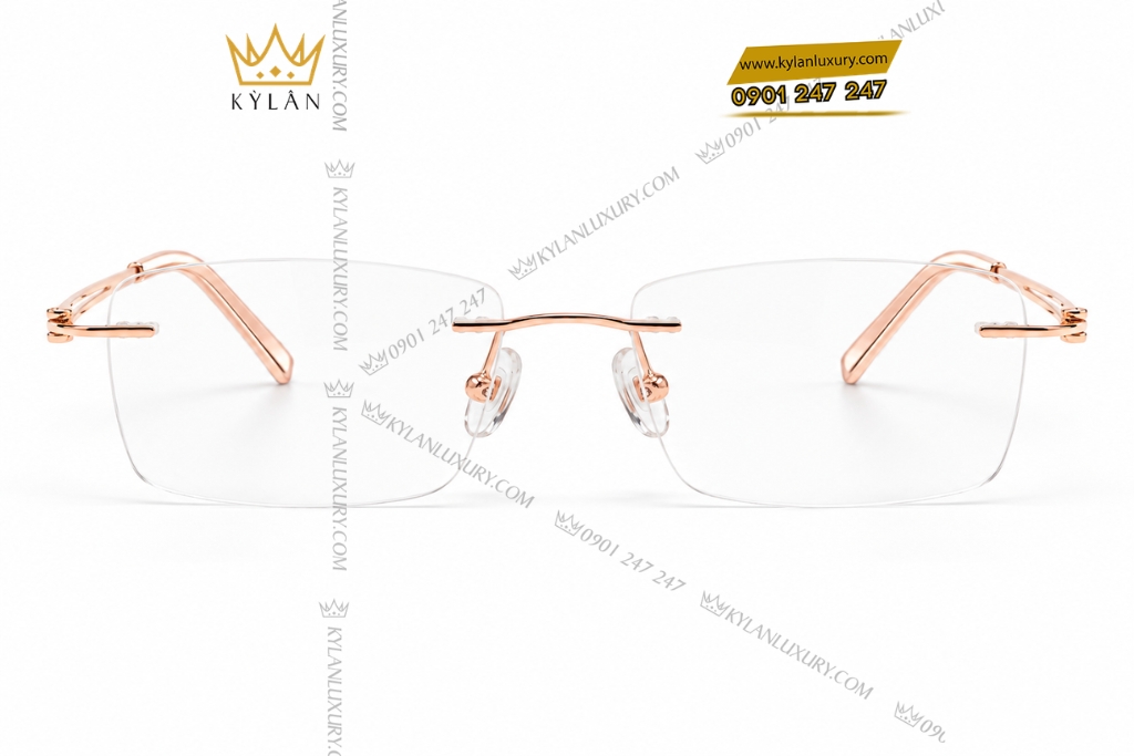 Kỳ Lân Luxury Mat kinh vang hong Au750 1 11 Mắt kính vàng hồng Au750