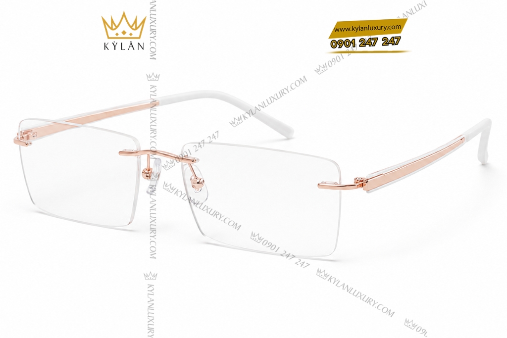 Mắt kính vàng hồng Au750 8 Kỳ Lân Luxury Mat kinh vang hong Au750 1 7 Mắt kính vàng hồng Au750