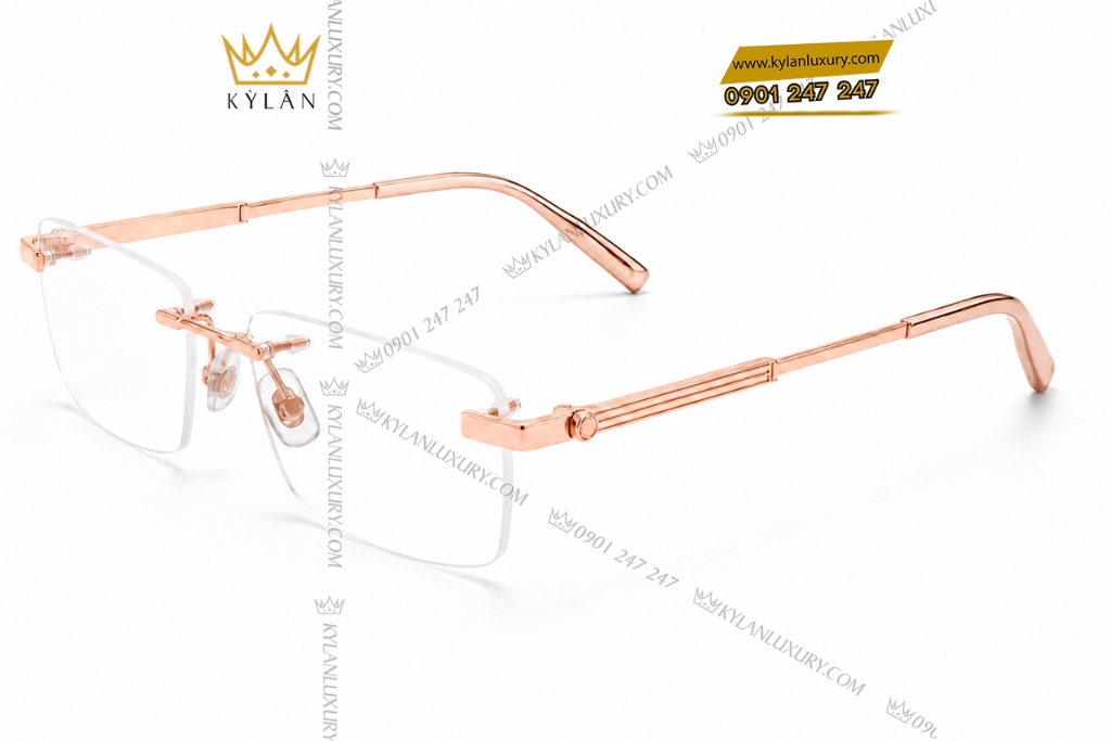 Kỳ Lân Luxury Mat kinh vang hong Au750 13 Mắt kính vàng hồng Au750