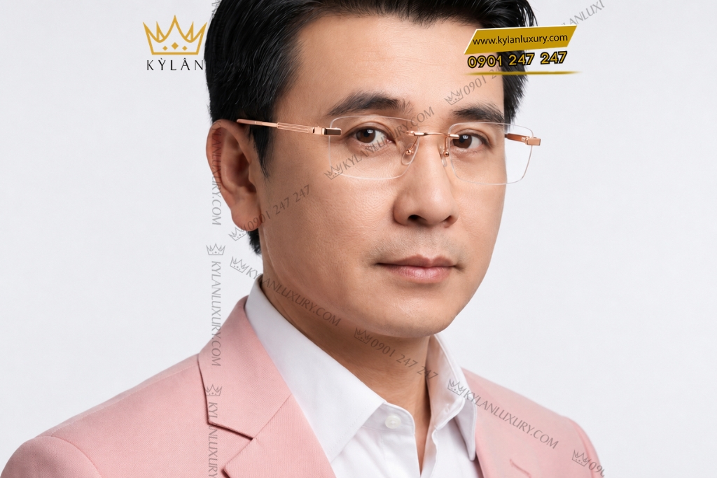 Mắt kính vàng hồng Au750