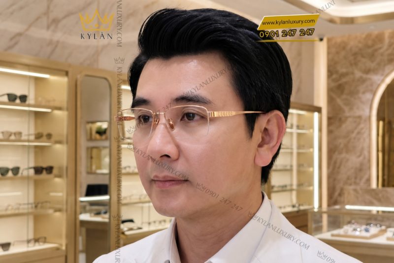 Mắt kính vàng hồng Au750