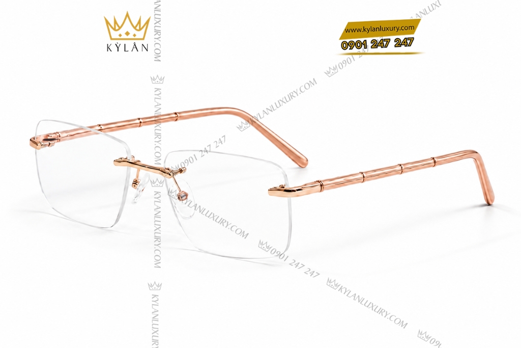 Kỳ Lân Luxury Mat kinh vang hong Au750 2 13 Mắt kính vàng hồng Au750