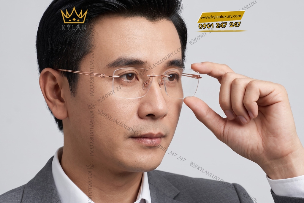 Kỳ Lân Luxury Mat kinh vang hong Au750 2 15 Mắt kính vàng hồng Au750