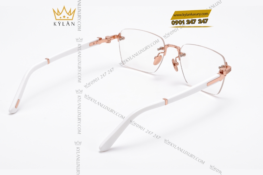 Kỳ Lân Luxury Mat kinh vang hong Au750 3 1 Mắt kính vàng hồng Au750