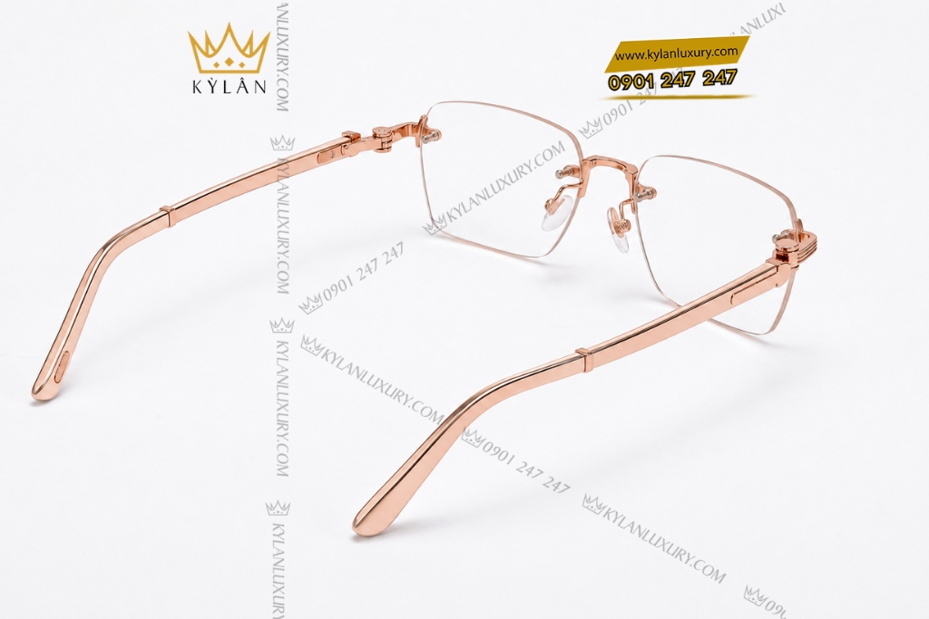 Kỳ Lân Luxury Mat kinh vang hong Au750 3 14 Mắt kính vàng hồng Au750