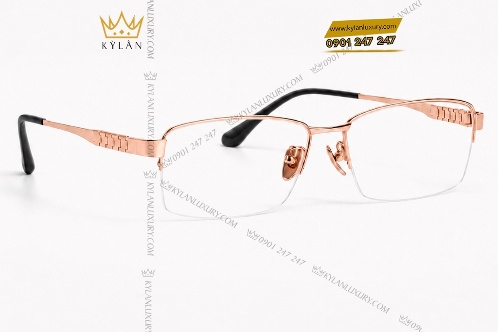 Mắt kính vàng hồng Au750 12 Kỳ Lân Luxury Mat kinh vang hong Au750 4 Mắt kính vàng hồng Au750