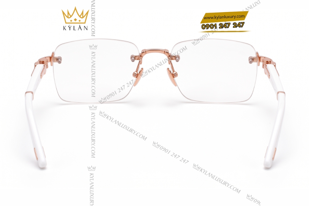 Kỳ Lân Luxury Mat kinh vang hong Au750 5 1 Mắt kính vàng hồng Au750