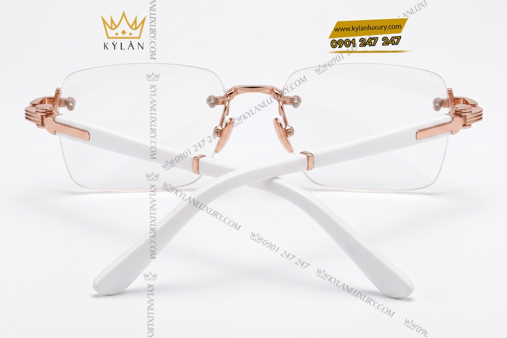 Mắt kính vàng hồng Au750 