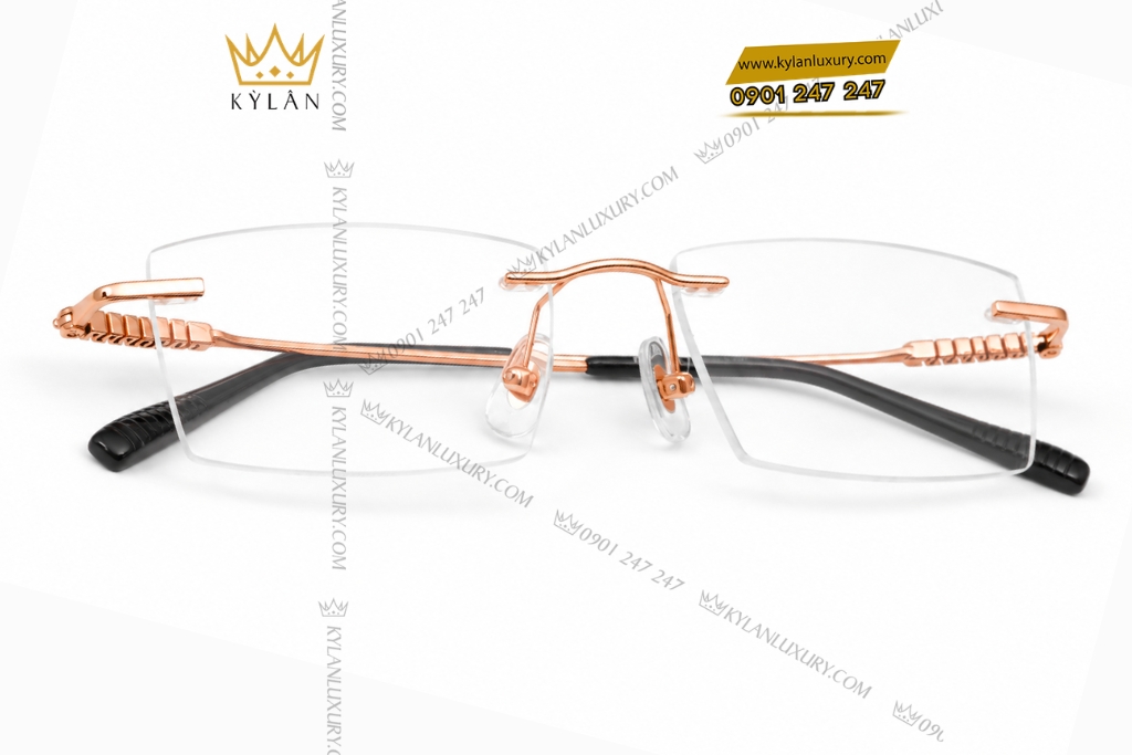 Kỳ Lân Luxury Mat kinh vang hong Au750 6 6 Mắt kính vàng hồng Au750